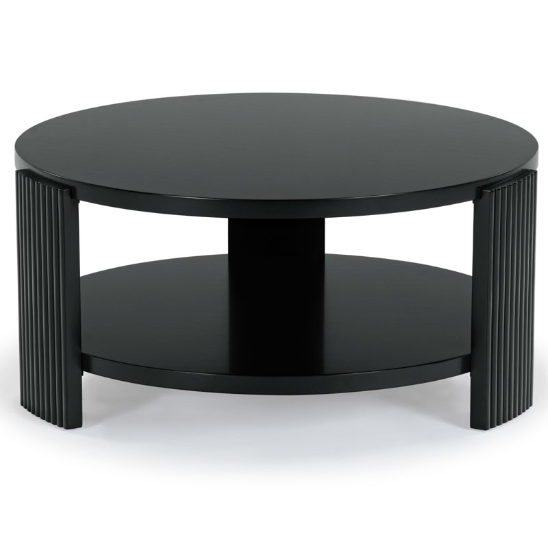 Liabella Round Wood Coffee Table, Black