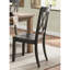 Ensemble de 2 chaises de style transitionnel, noires, placage pin, dossier, pour salle à manger, fini noir, bois.