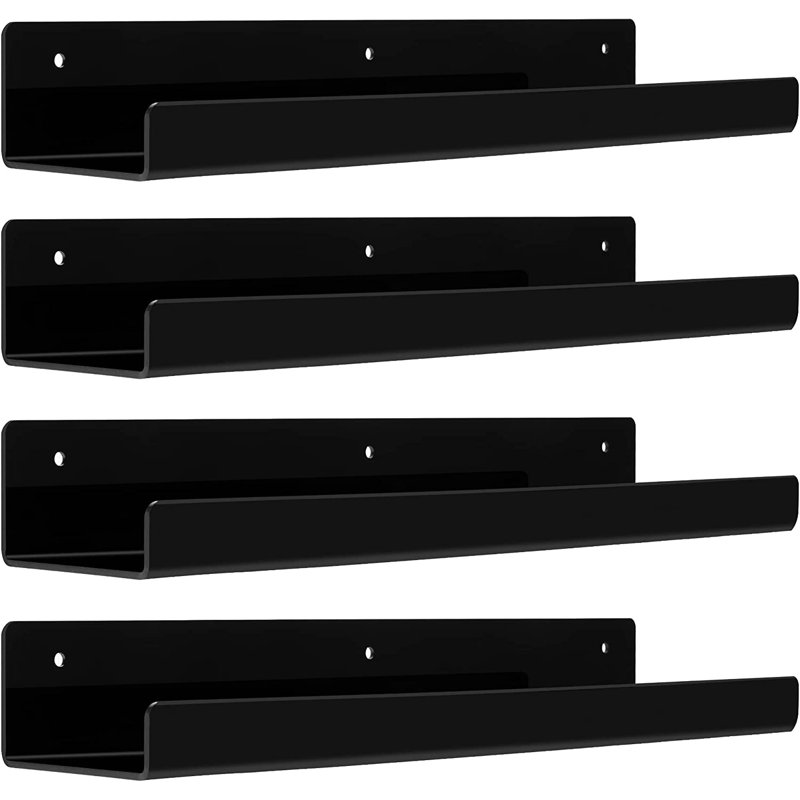 Tablette flottante en plastique 4 pièces Kenyun, Noir