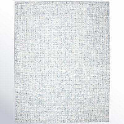 Rowe Ivory Blue Hand-Tufted Striped Rug