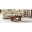 Table basse 47,2 "en éventail avec tablette de rangement inférieure
