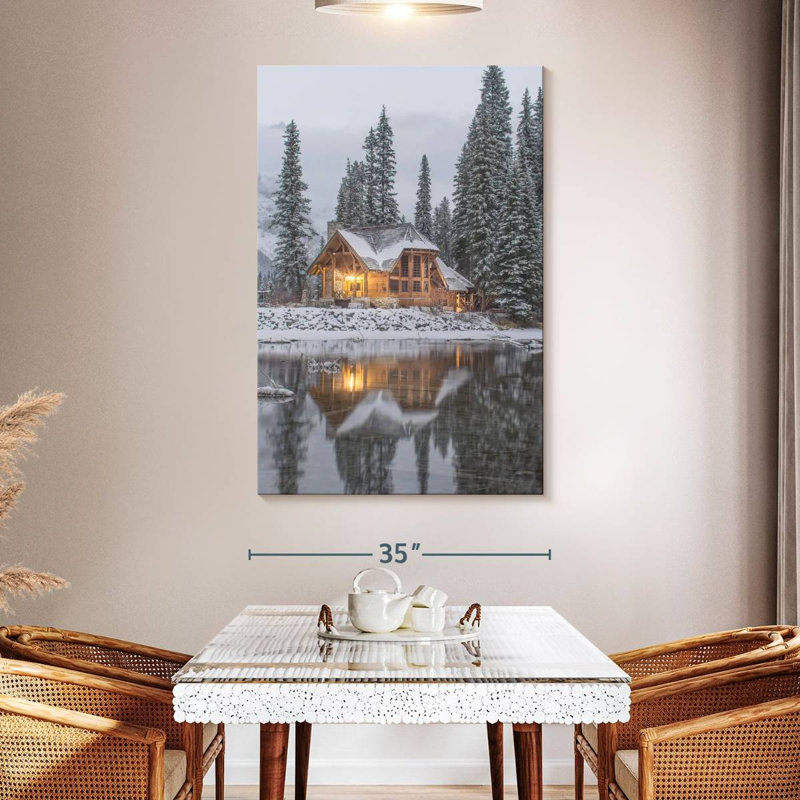 Lilie Glowing Winter Cabin, 51" H x 34" W