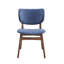 Chaise d'appoint rembourrée bleue et noyer (ensemble de 2)