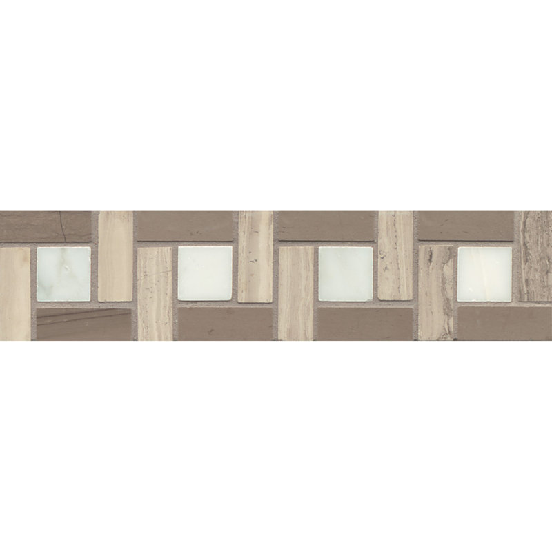Maison 2.5" x 9.5" Border Tile in Gray/Brown