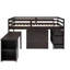 Structure de lit Loft avec bureau portable roulant-1380999910