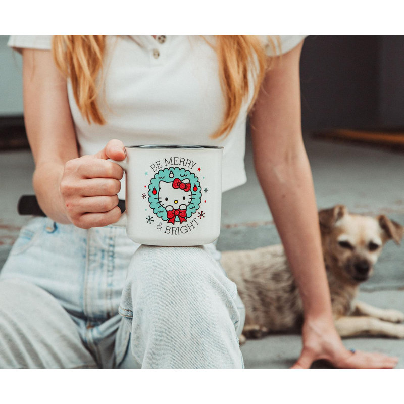 Tasse de camping Sanrio Hello Kitty «be Merry And Bright» en céramique | Peut contenir 20 onces