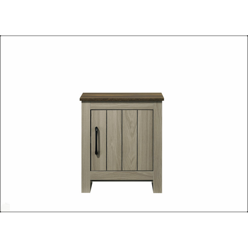 Table de bout, table d'appoint ou table de chevet en chêne gris de 16 po de largeur Nyla avec rangement spacieux pour les espaces de vie modernes