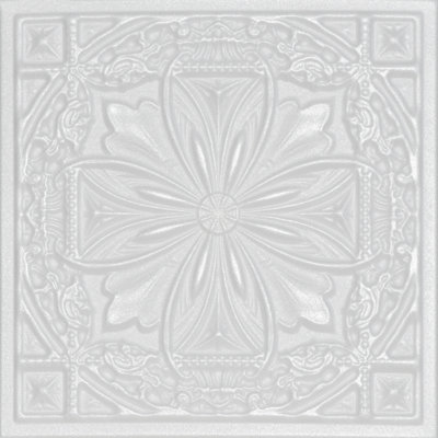 Lucas's Shield 19.6 in. L x 19.6 in. W Textured Polystyrene Glue Up Ceiling Tile Ceiling Tile In