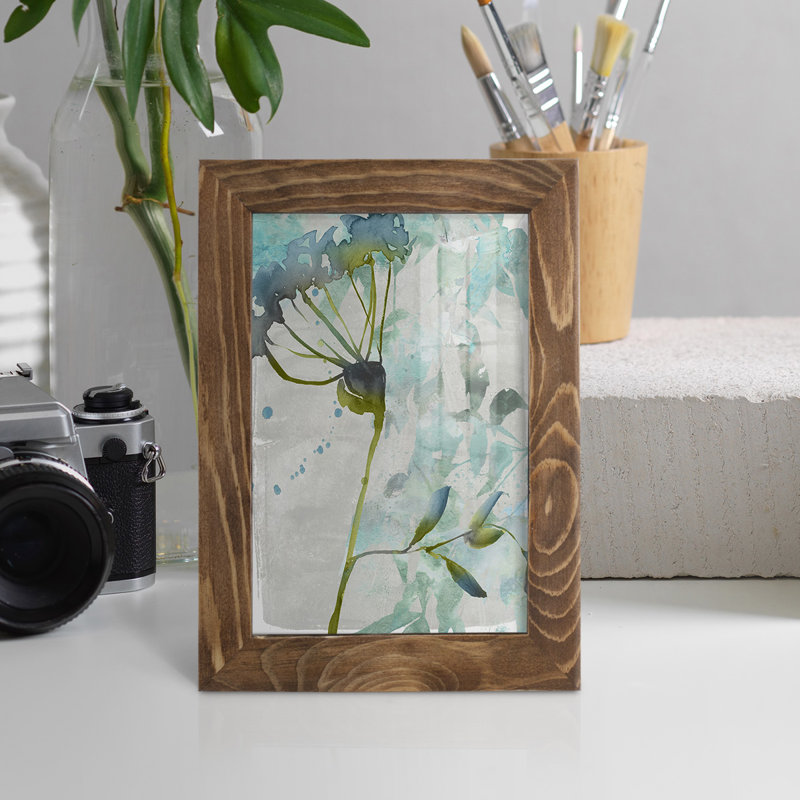 Flower Layers II - impression d'un cadre photo, H 9 po x l 7 po x P 1 po, Noyer