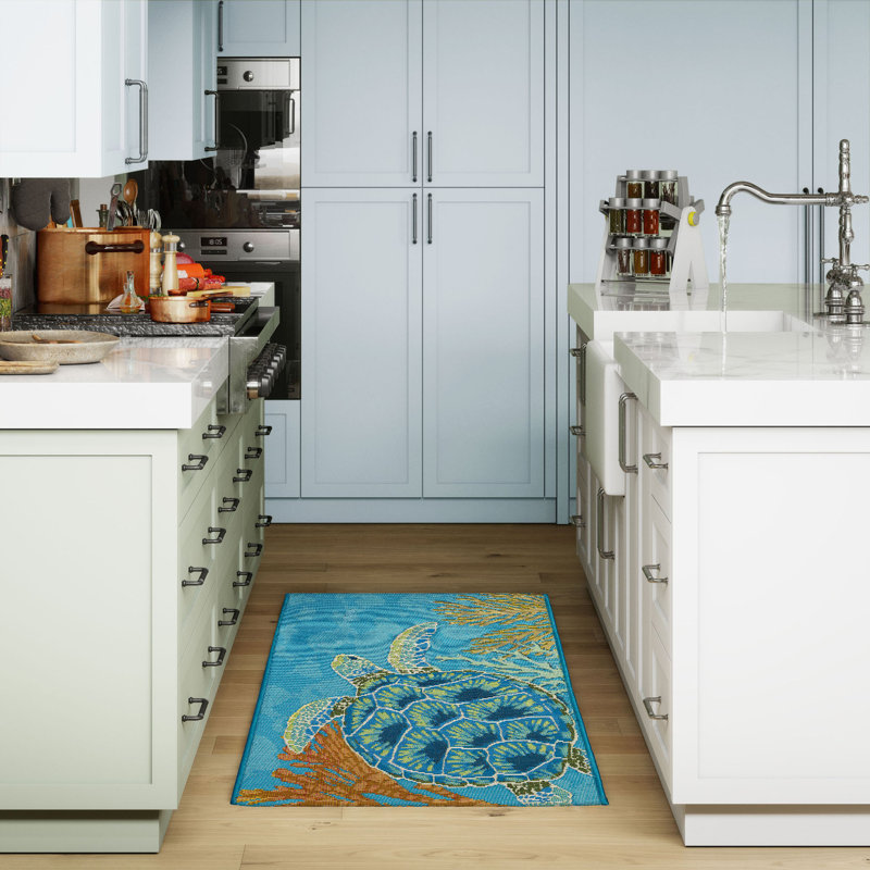 Monchat No Pattern And Not Solid Color Synthetic Non-Skid Kitchen Mat, Rectangle 2' x 2'10"