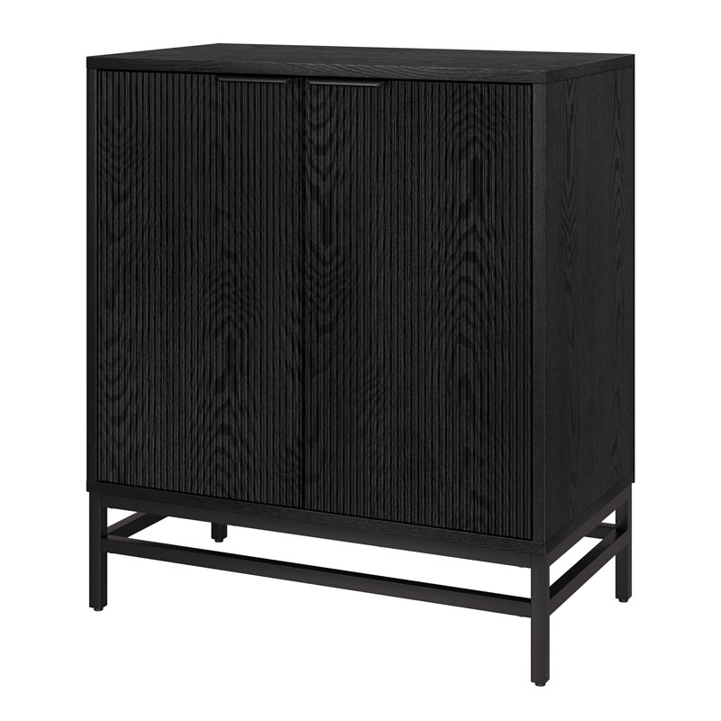 Demello 28" Wide Rectangular Accent Cabinet in Alder, Black