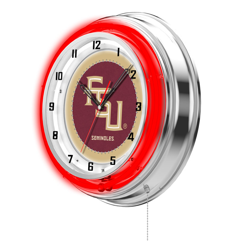 Horloge murale 19 po NCAA, Seminoles de Florida State - Écriture