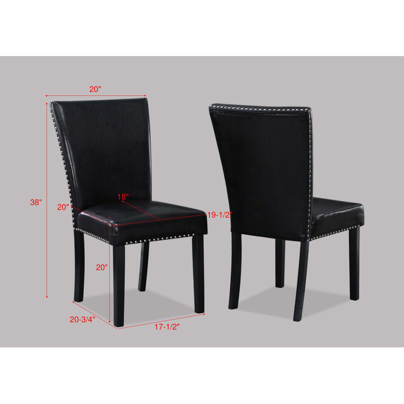 2Pc Transitional Upholstered Side Chair With Nailhead Trim