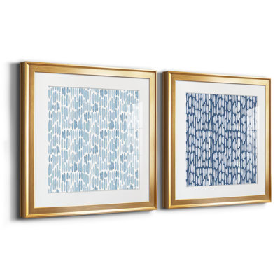 Calm Collection F - Matted and Framed Under Acrylic Glass, Set of 2, Large Living Room Wall Art