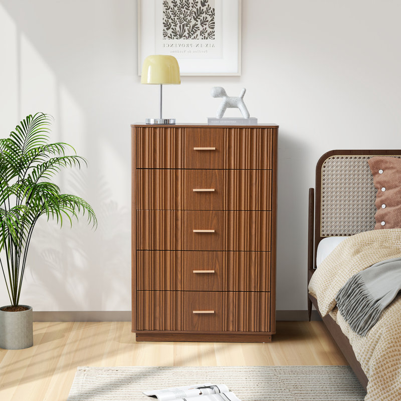 Commode à 5 tiroirs avec commode, Vert