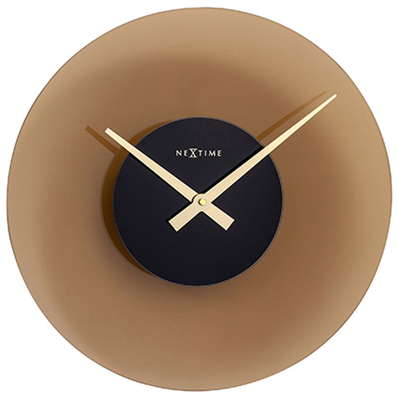 Glass Wall Clock, Brown