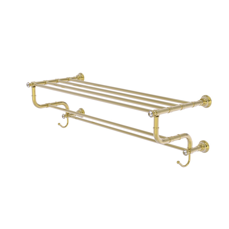 Porte-serviettes mural Freyja, Laiton non laqué, H 10,6 po x l 26 po x P 12,5 po