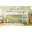 Lit mezzanine simple avec bois d'hévéa blanc, grand espace de rangement en dessous, plateforme à lattes renforcées pour lit de stabilité, fabriqué à partir d'une organisation spacieuse sous la surface, solidement fixé-689148284