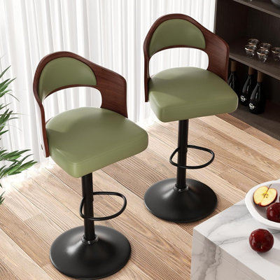 Ensemble de tabourets de bar pivotants à hauteur de comptoir avec siège rembourré et repose-pieds