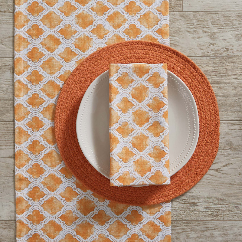 Chemin de table rectangulaire Cindina, Orange
