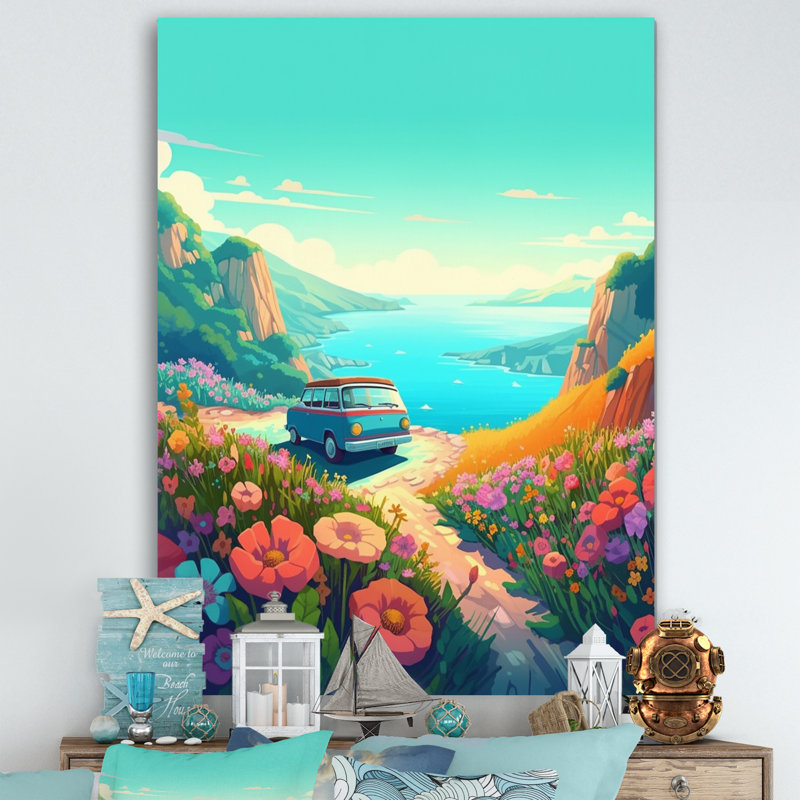 Seaside Drive III - Imprimé, H 20 po x l 12 po x P 1 po, Toile tendue