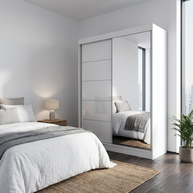 Armoire Charlisha, Blanc, H 80 po x l 59 po x P 25,5 po