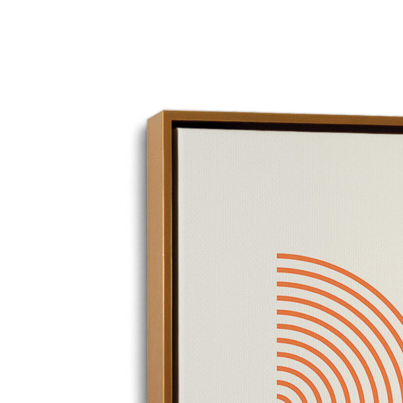 Bauhaus Flow and Composition in Orange Set of 2, 37" H x 50" W, Polished Gold Floater Framed