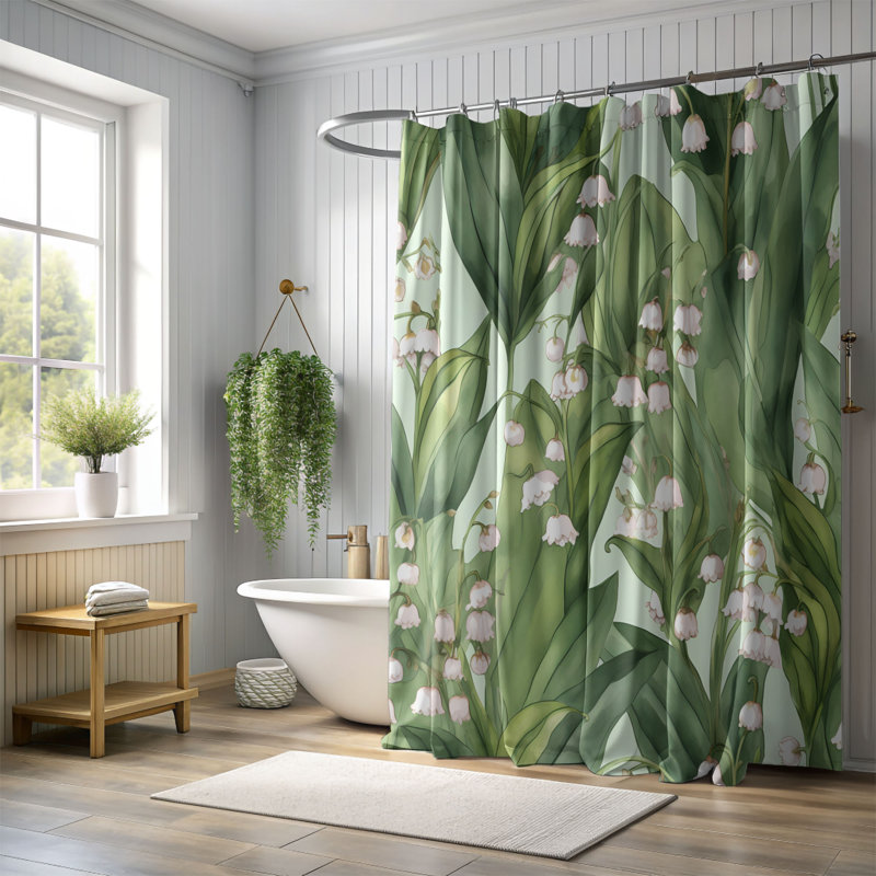 Rideau de douche 1 pièce Petal Flow, H 74 po x l 71 po