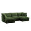 Canapé modulaire à assise profonde en U avec housse à glissière, canapé 3 places avec bordures françaises avec plusieurs grands coussins, canapé modulaire à assise profonde modulaire et confortable pour salon, appartement, chenille-2082791885-2082791886