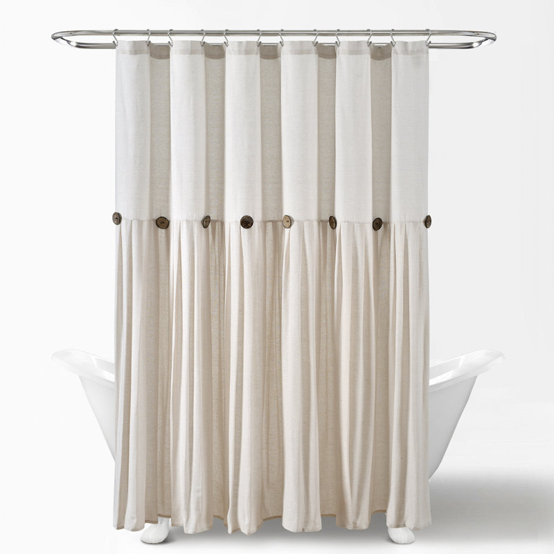 Rideau de douche simple Beckham, Blanc cassé, H 72 po x l 84 po