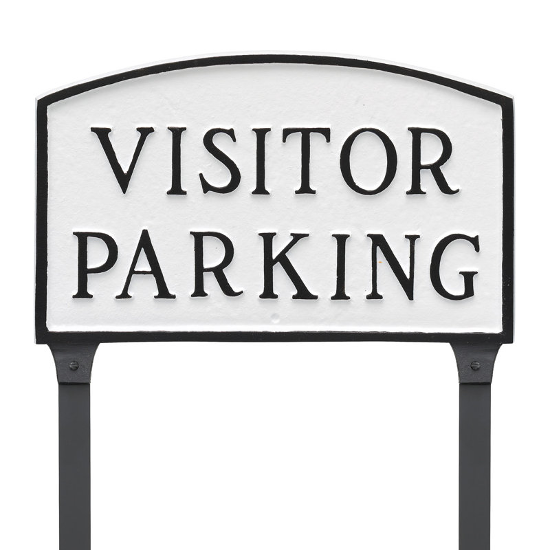 Enseigne standard pour visiteurs, Blanc / Noir, 10 po x 15 po