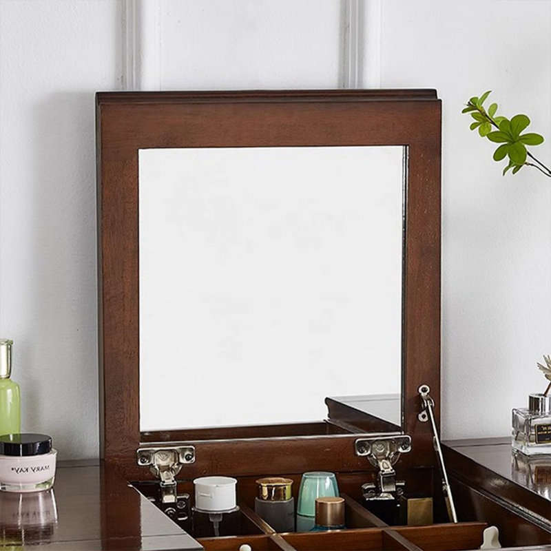 Coiffeuse avec miroir, 5 tiroirs, 1 chaise