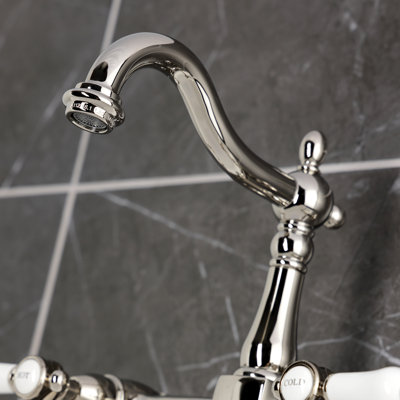 Kingston Brass Bel-Air Double-Handle 2-Hole Wall-Mount Bridge Kitchen Faucet