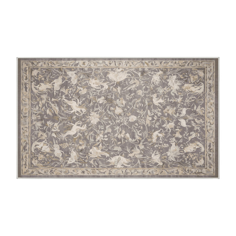 Tapis beige soyeux et moelleux, Rectangle 2 pi x 3 pi