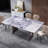 Rectangular Marble & Sintered Stone Dining Table with Double Pedestals-44161493