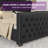 DuJuan Deep Button Tufted Upholstered King Bed with Nailhead Trim Wingback Headboard, Black -1309341024-1309341028