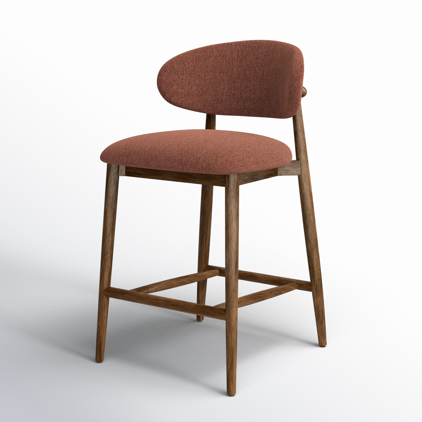 Deloris 27" Bar Stool, Rust Performance Chenille