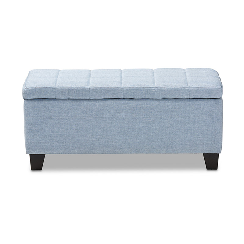Kanyi Upholstered Ottoman, Light Blue