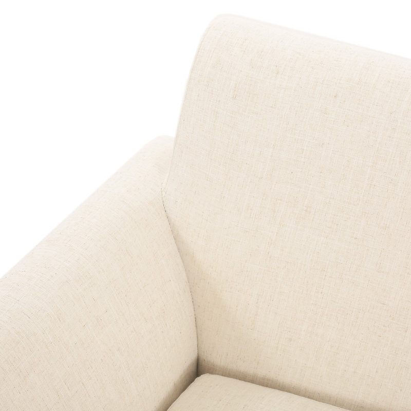 Causeuse Bryshaun, Lin beige, Bois naturel