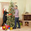 Lighted Artificial Christmas Tree with Snow Effect PVC/PE Pine Christmas Tree Realistic with Base-1177680603-1177680599