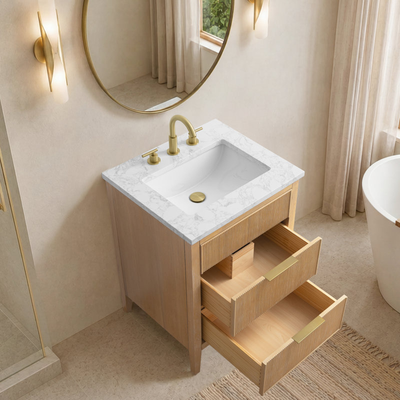 Emma 24" W Single Vanity, Classic Oak