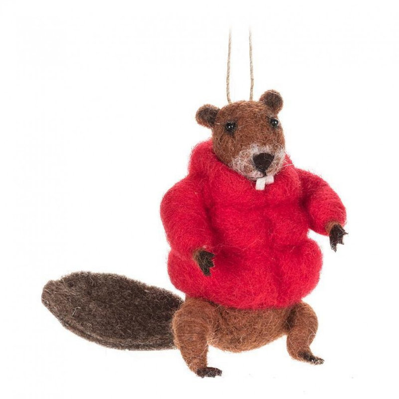 Ornement Beaver In Puffy Parka