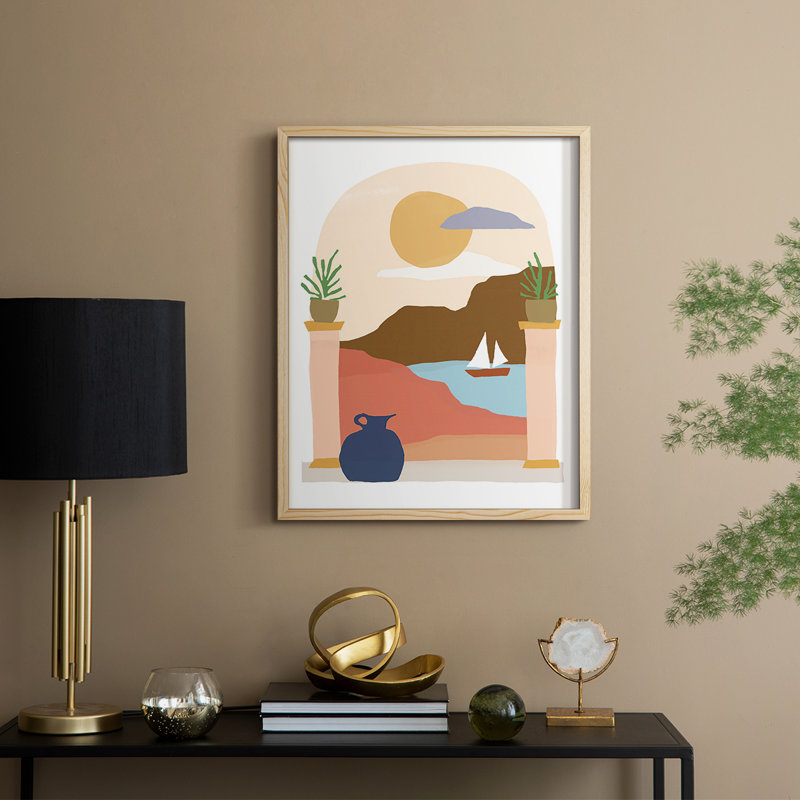 Papier scène III, reproduction encadrée - bois massif, H 11 po x l 9 po
