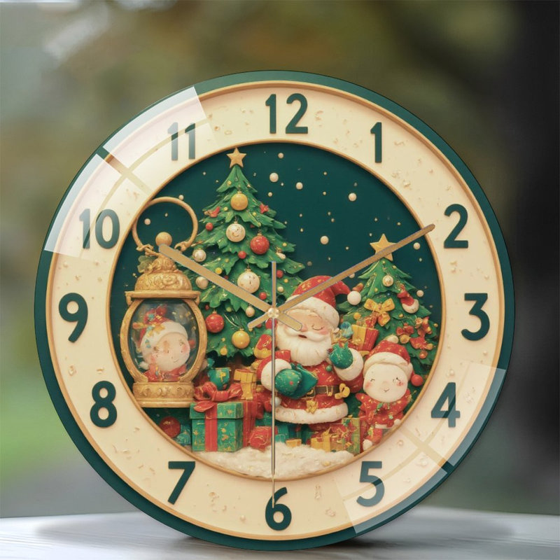 Horloge murale de Noël avec horloge murale 12 po