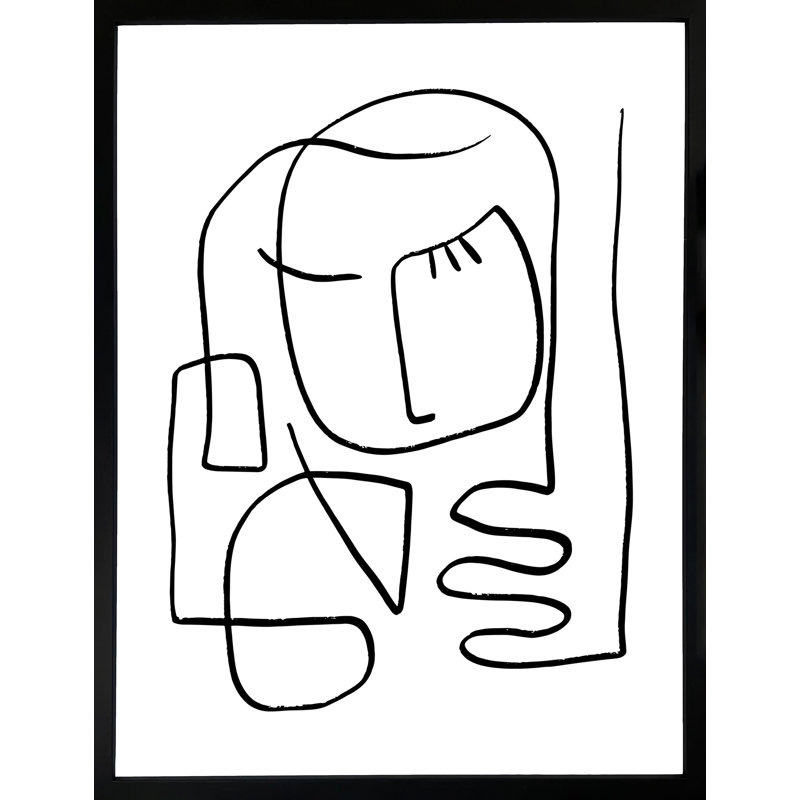 Continual Line Drawing Abstract Scandi Minimalist - Single Picture Frame Print