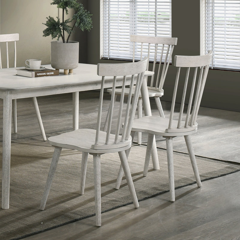 Ensemble de chaises d'appoint 2 pièces, structure en bois massif, Blanc