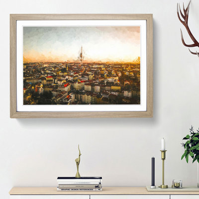 Skyline of Prague in Abstract - Picture Frame Graphic Art Print