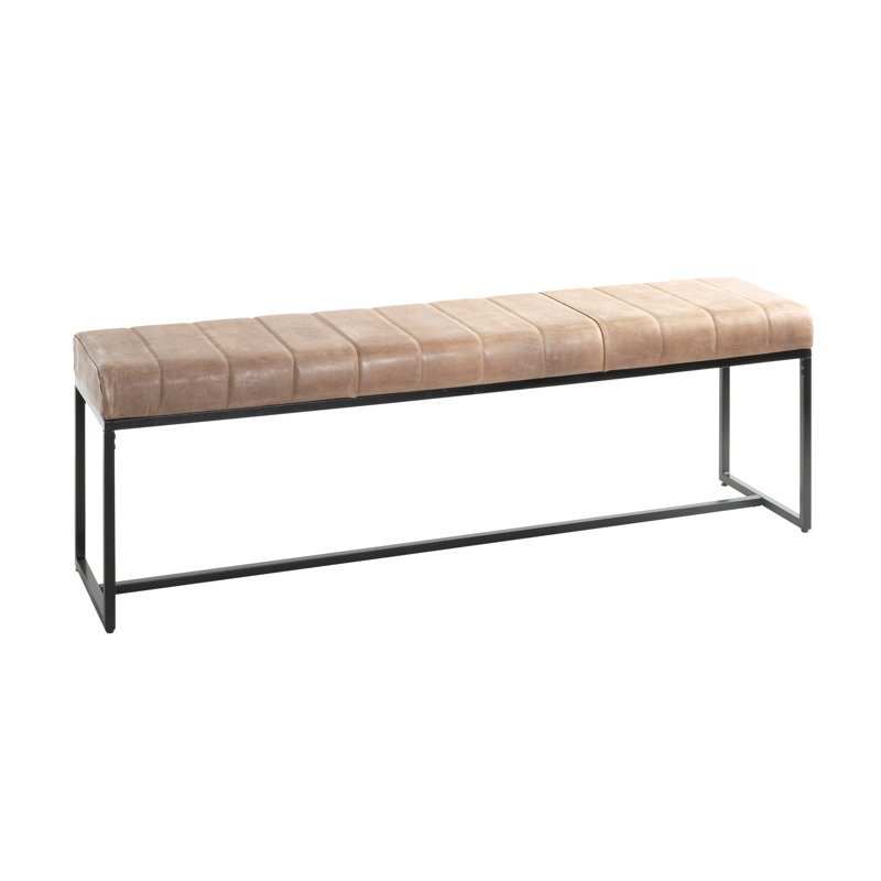Lazzaro Genuine Leather Upholstered Bench