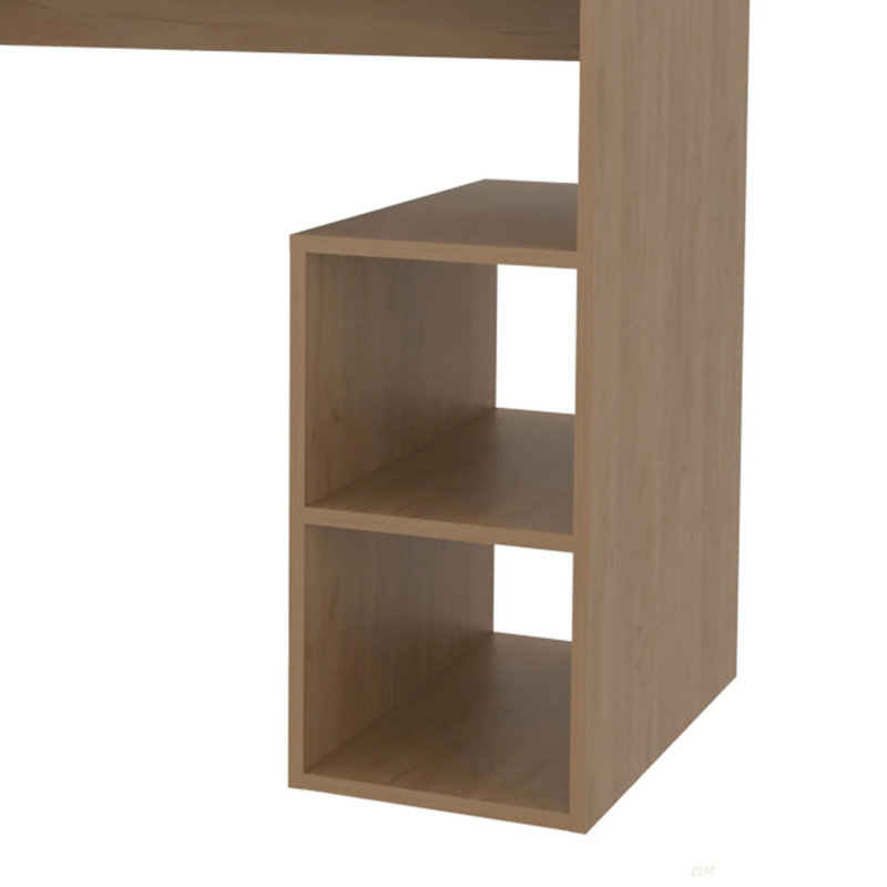 Bureau d'ordinateur avec rangement ouvert et tablette ouverte (bureau), Bois naturel