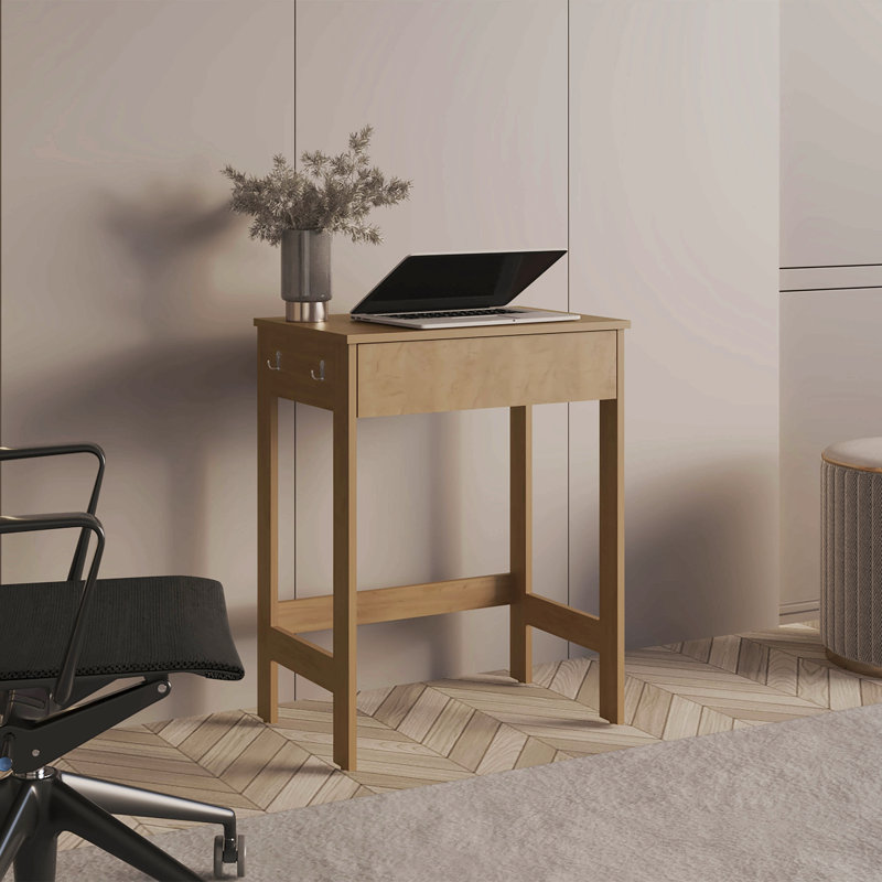 Bureau d'ordinateur, 1 tiroir, 4 pieds, chêne naturel
